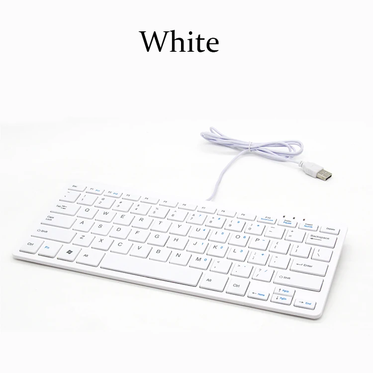 Factory Price 78 Keys Mini White Wired Keyboard small keyboard For PC and Laptop