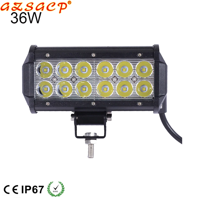 
Dual row straight 12v 24v 36w led fog light bar 12v led light bar truck 