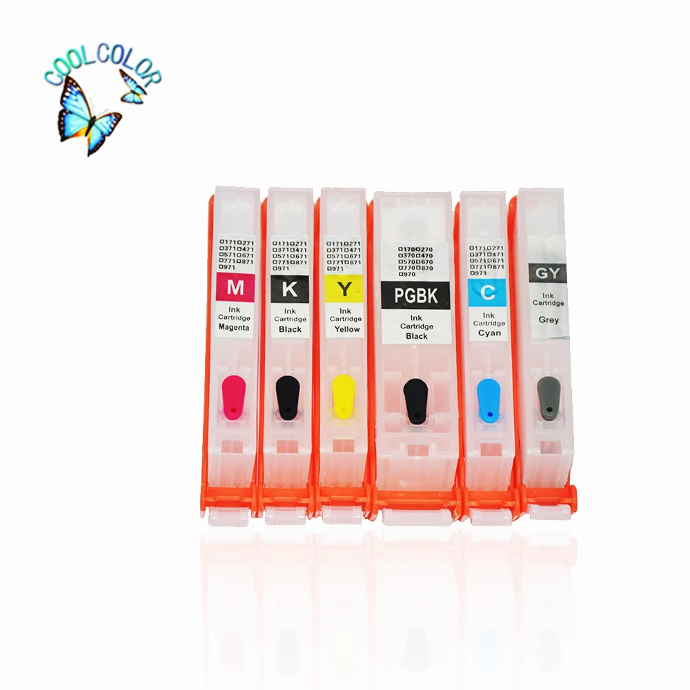 Factory Direct Sell Refillable Cartridge For Canon PIXMA MG7750/MG7751/MG7752 /MG7753(Six Colors)