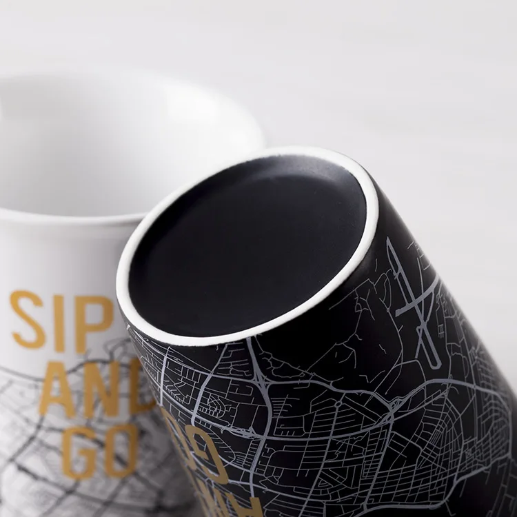 
Small 270ml Ceramic Coffee Mug Travel Tumbler with Silicone Lid 