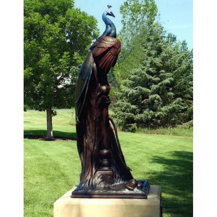 Large Antique Outdoor Bronze Statues for Sale-bronze peacock statue