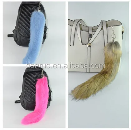 Wholesale Faux Fur Tail for Holiday Cosplay Wedding Party Faux Raccoon Fur Tails