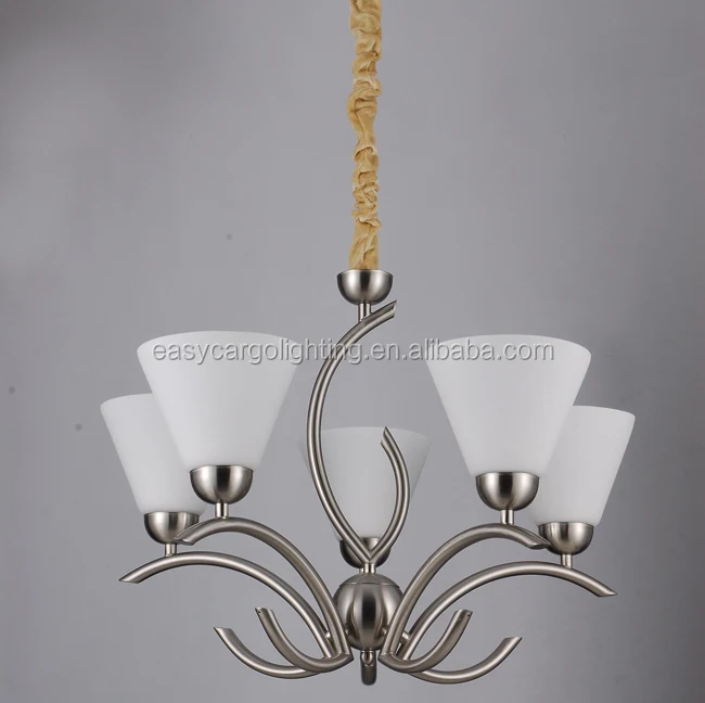 
Zhongshan factory wrought iron chandelier lighting, interiors decor modern polished Nickel Chandelier (FX20567/5P) 
