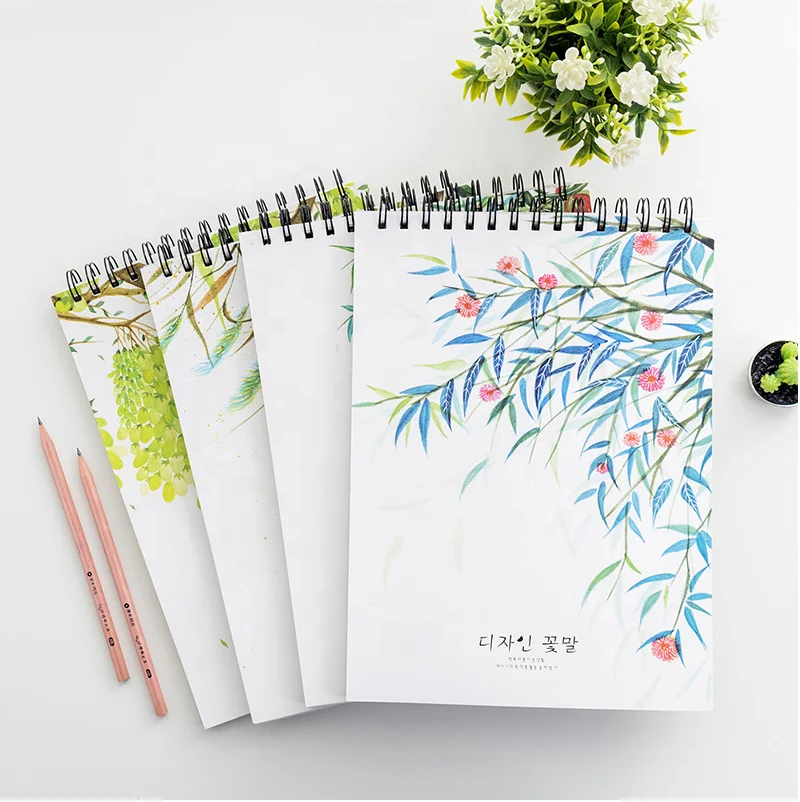 New design High quality and beautiful school notebook bulk spiral sketchbook