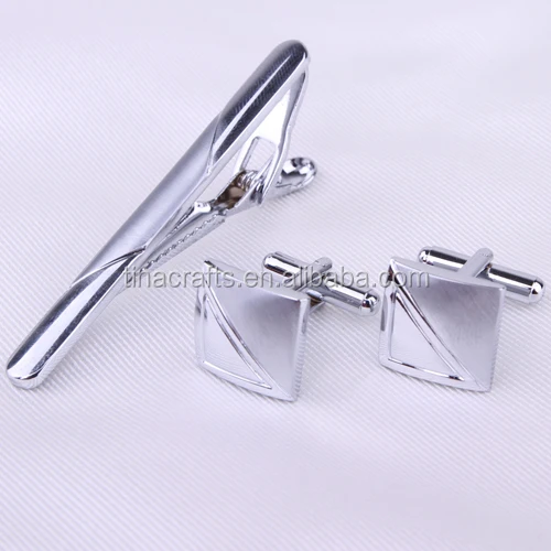 Special Silver cufflinks & tie clip set engraved