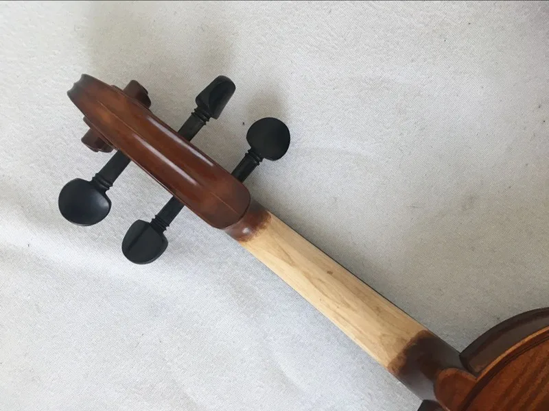 
Wholesale 4/4 solid flame maple dark matte red brown professional violin made in China 