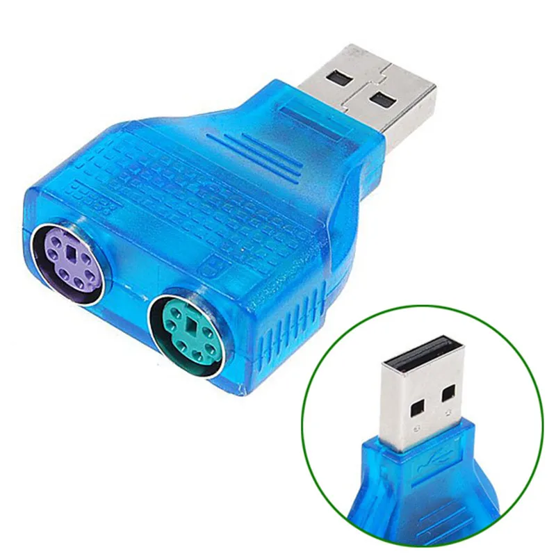 New Arrival Slim USB 2.0 to PS/2 adapter dongle To use your PS/2 Keyboard/Mouse on a USB port computer accessories Convenient