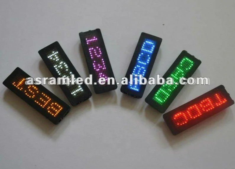 LED name tag, LED mini badge, LED Scrolling Message Name Badge
