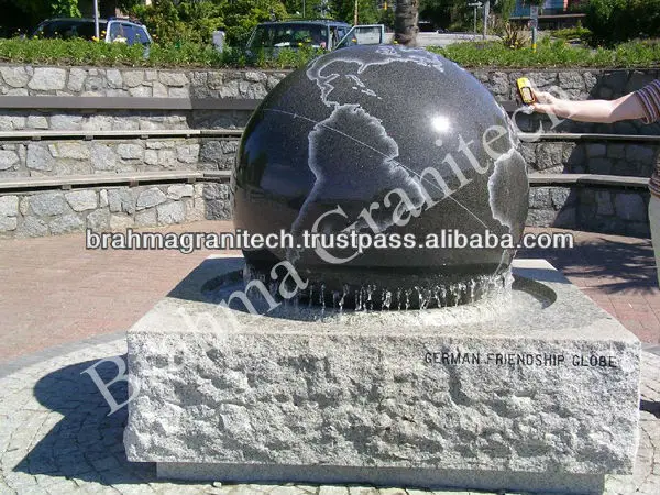 outdoor landscape stone water fountain ball