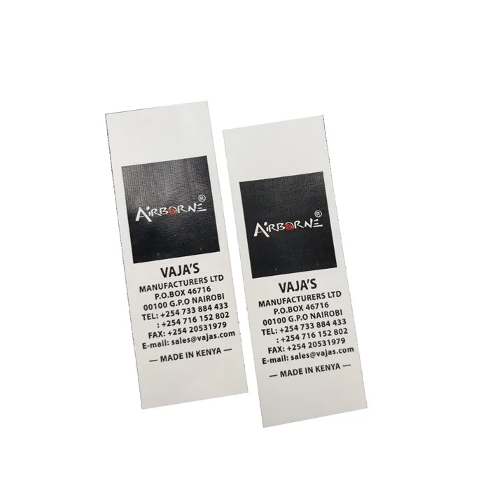 Silk Screen Printing Clothing Labels Wash Care Label Garment Labels Cut Into Piece or in Roll Cold Cut OEM and Bespoke Service