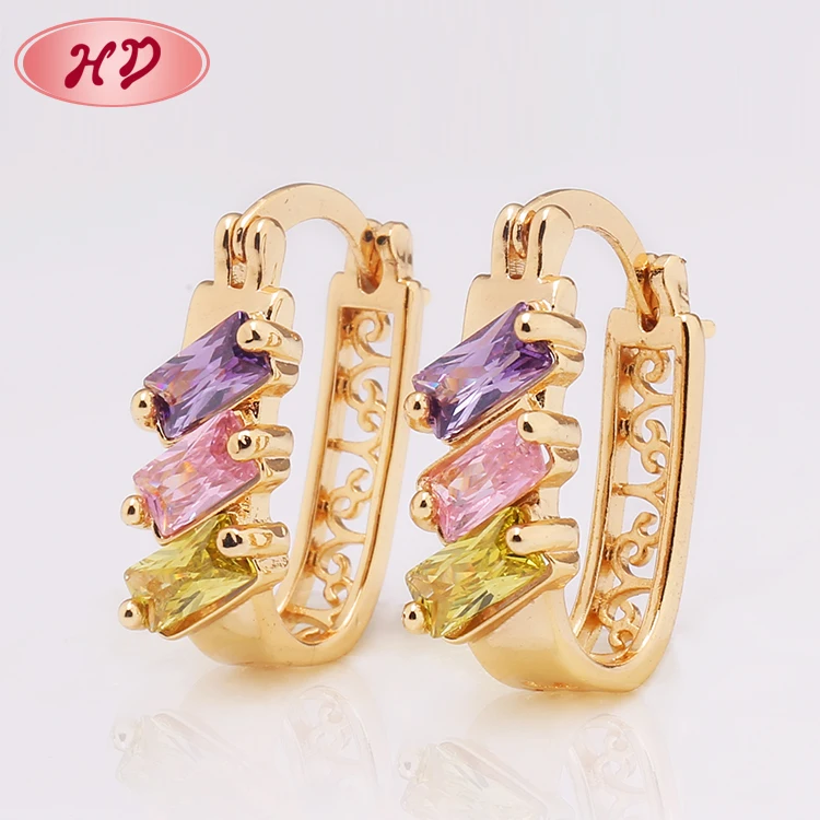 Fashion Colorful Huggies Earrings Best Famous Name Jewelry