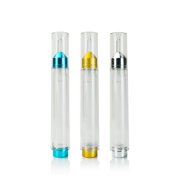 15ml plastic airless Pump Syringe eye cream tube round shape skin care vacuum pump packaging