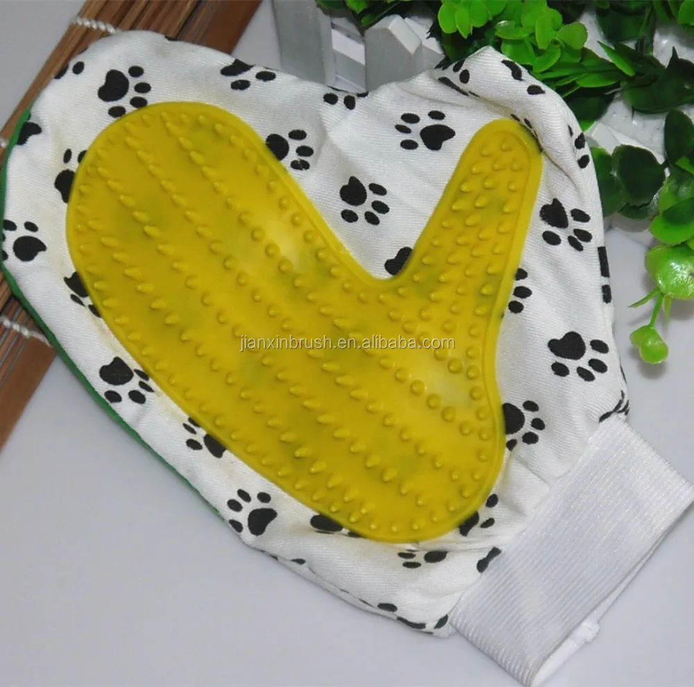 Pet Dog Cat Animal Poodle Hair Bathing Grooming Cleaning Cloth Mitt With Soft Massage Teeth