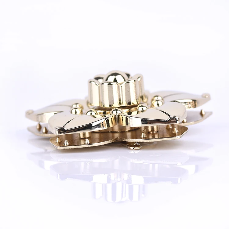 Wholesale Fashion Flower Design Girls Bag Lock Metal Leather Bag Making Accessories