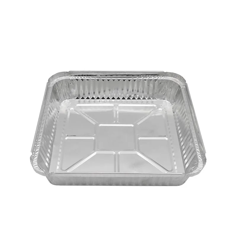 Квадратный алюминиевый контейнер с крышкой для упаковки продуктов
