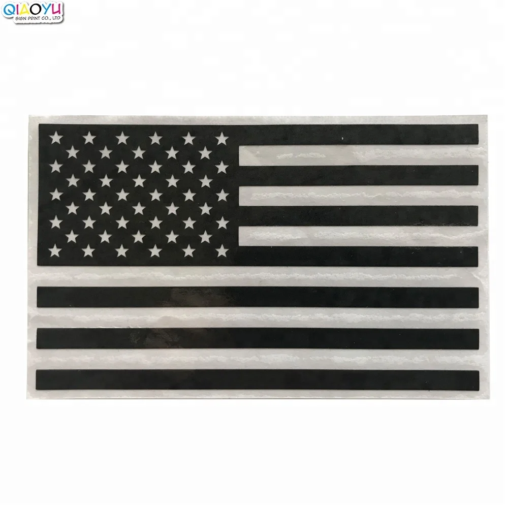 2 Packs Black American Flag Vinyl Die Cut Decal For Car Decoration