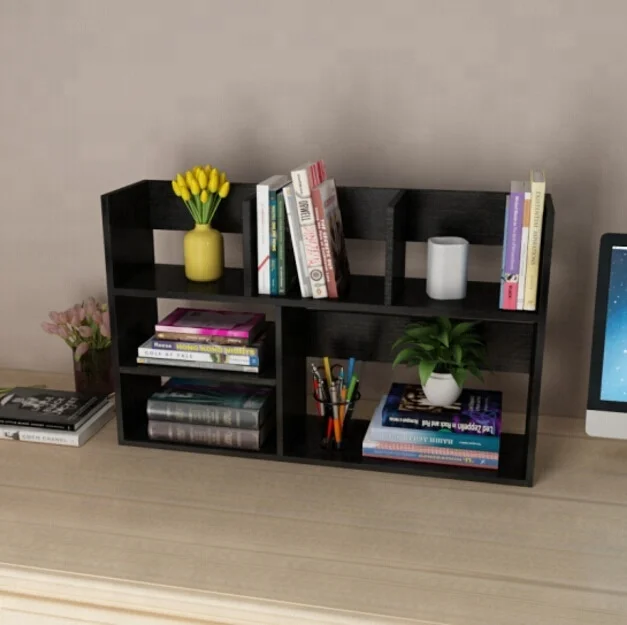 
DIY Pattern movable livingroom Desktop decoration kids book shelf grid wood Bookshelf 