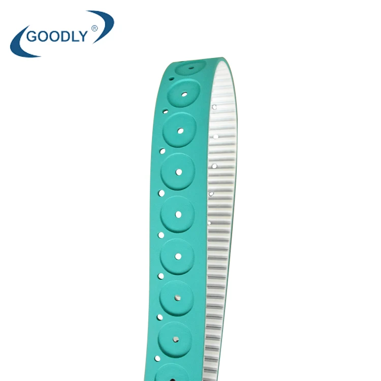 T10 rubber coating PU timing belt with rounded groove holes timing belt supplier