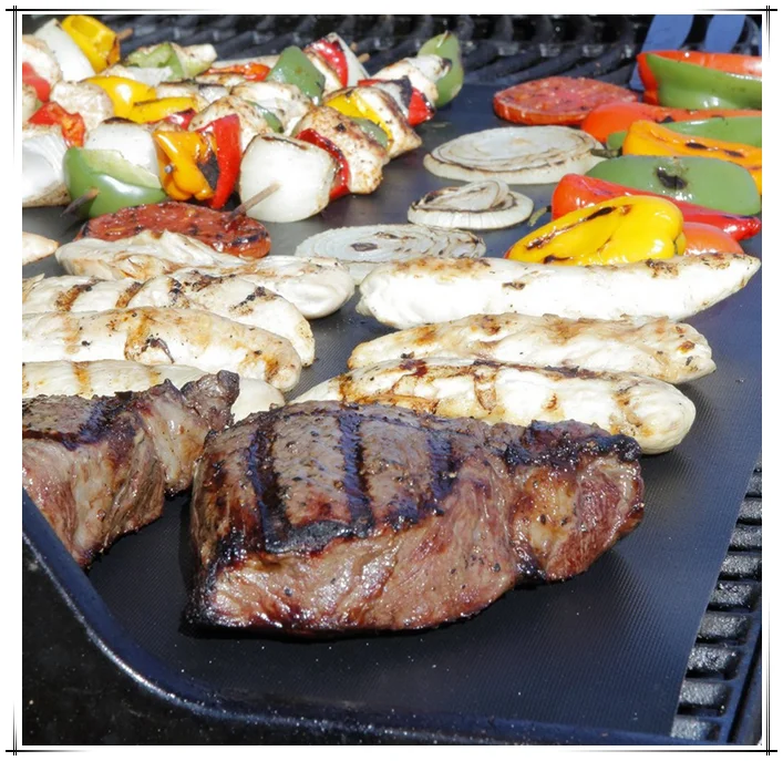 Dongjian Grill Mat Non-Stick Cooking Sheets Reusable and Easy Cleaning BBQ mat Outdoor Barbecue Accessories