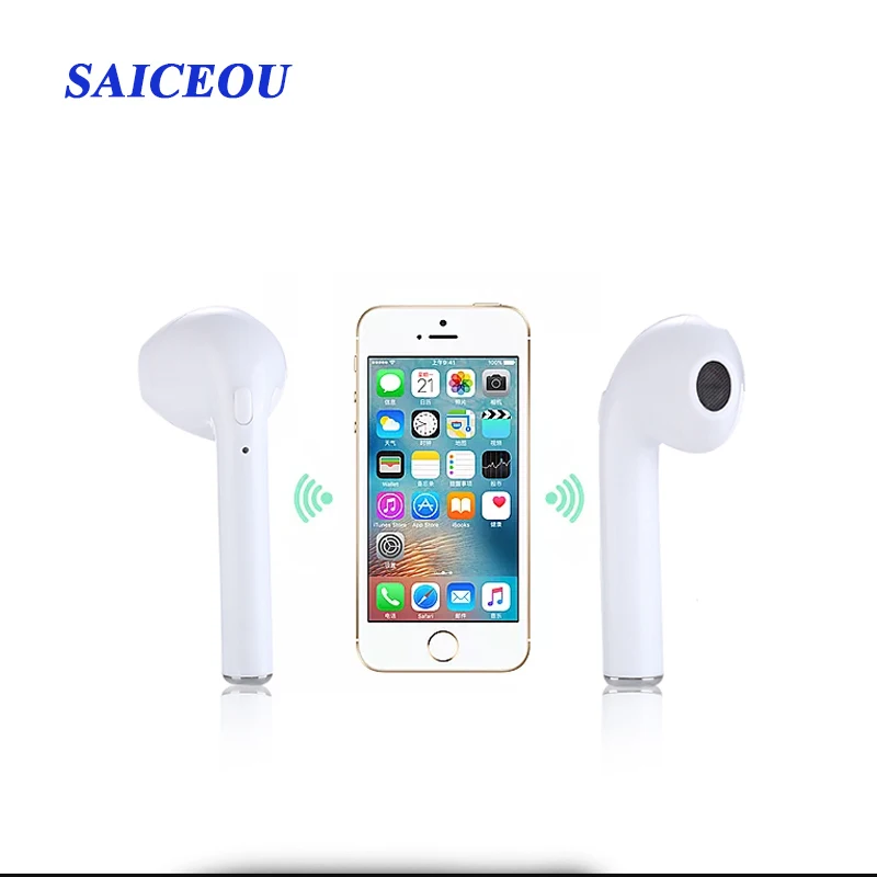 
Wholesale I7S TWS BT wireless earphone smart phone twins sport headphone dual set with 400mah power bank case 