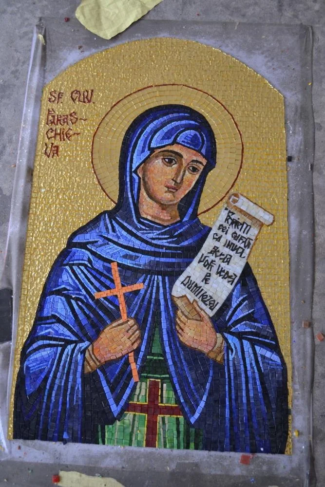 Religious mosaic, church mosaic pattern