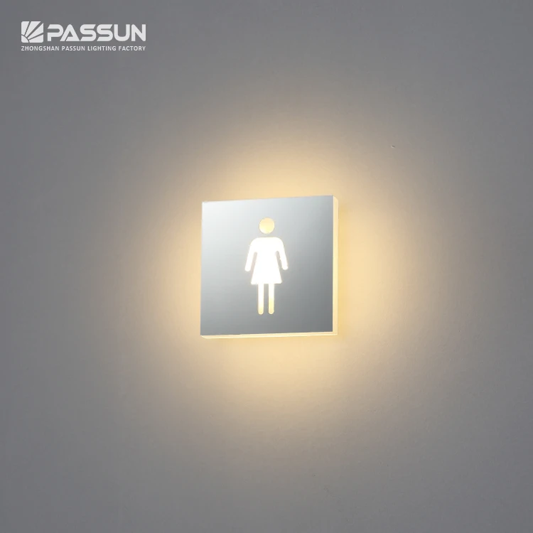 hotel office toilet door number sign 3w led wall light