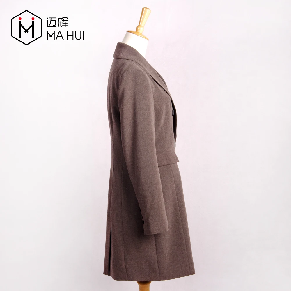  Современный однотонный элегантный длинный женский костюм-блейзер для зрелых женщин 2019ss