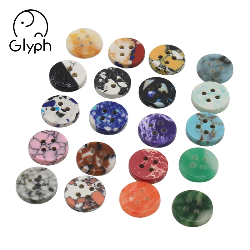 Fashion colorful resin 4 holes sewing buttons t-shirt button for garment