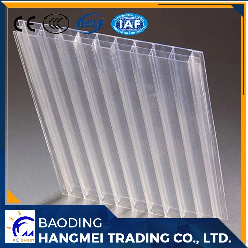 Mytext 100% девственных сырья 1 дюймов пластиковые тройной стеной поликарбонатный лист