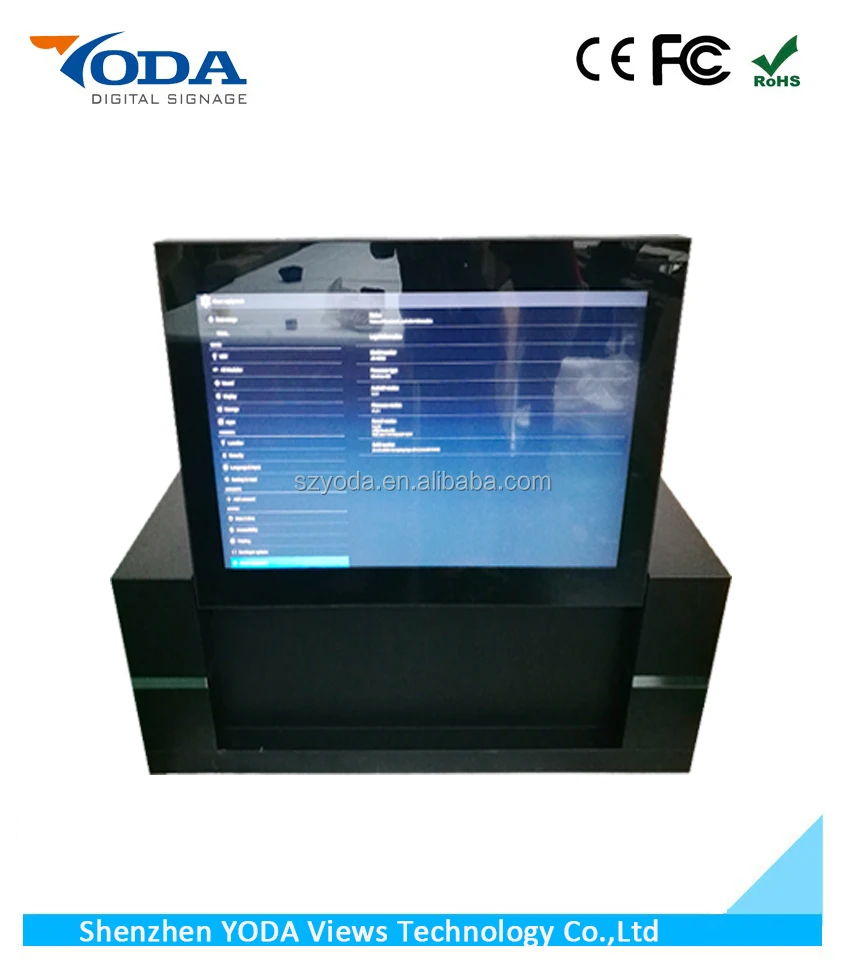 Luxury lifting LCD Windows Operating System Restaurant touch table with integrated monitor