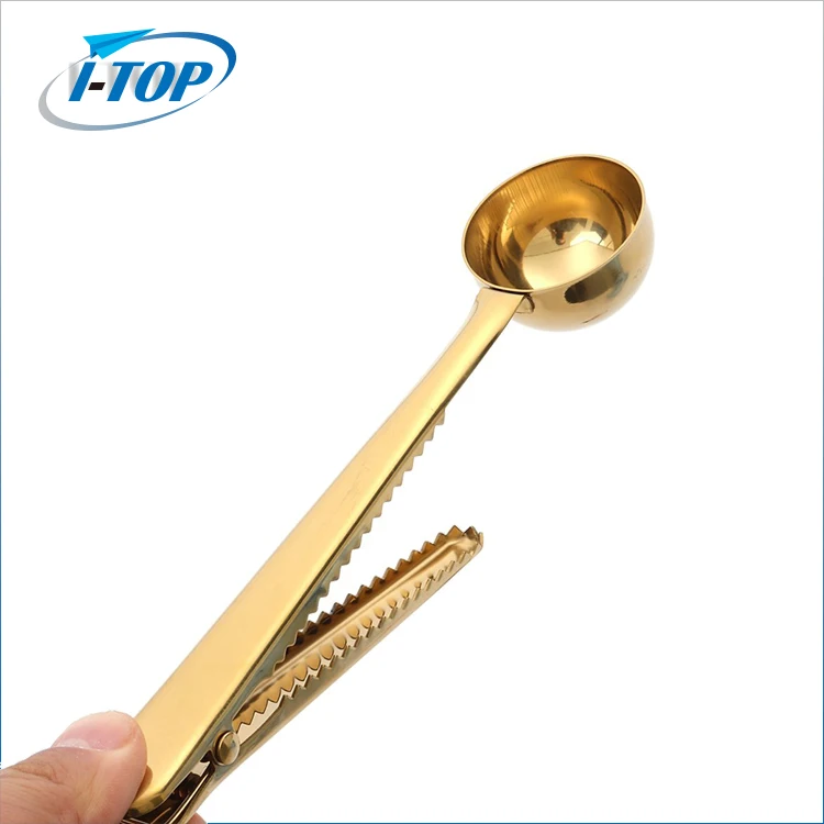 Kitchen Tool 15ml Stainless Steel Coffee Scoop with Clip