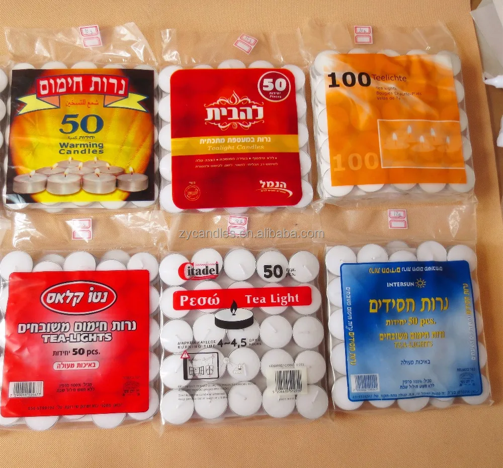 Mini round ivory white tealight candles aluminum cups tealight candle