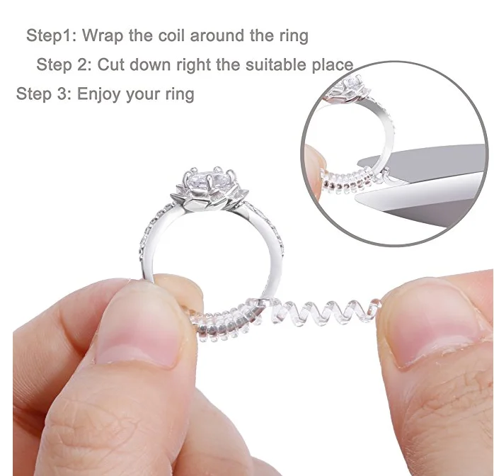 Plastic clear Ring Sizer for Loose Rings with Silver Polishing Cloth