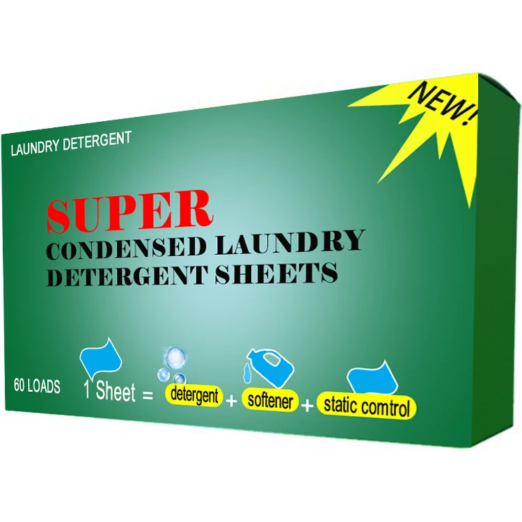 100% Nature laundry detergent tablet Super Condensed Laundry Detergent Sheet paper soap