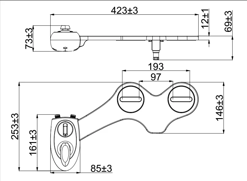 HTD-EB8501 best seller bidet attachment non electric plastic manual bidet with anto cleaning function