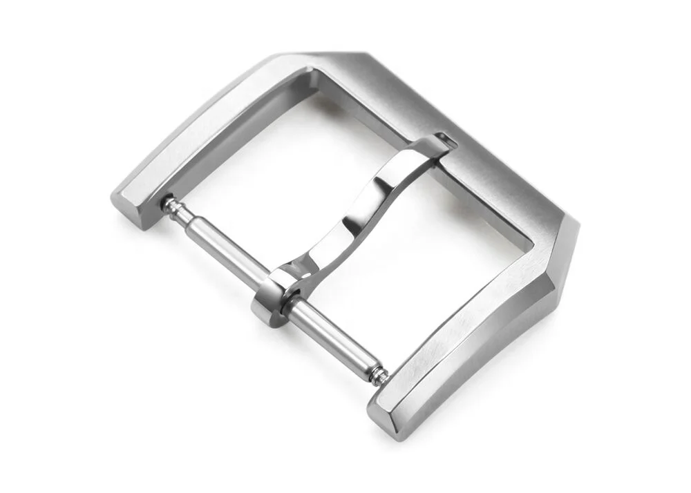 18 мм серебристого цвета в стиле эпохи Тан прикручиваемая цилиндрическая кожаные Наручные часы ремешок для часов с пряжкой из нержавеющей стали Предварительно V застежка для часов