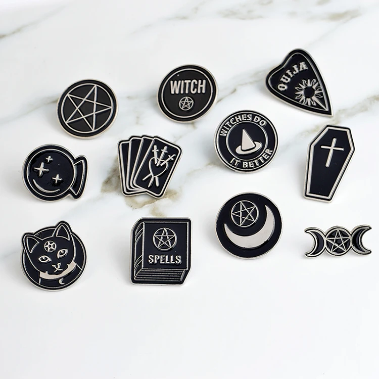 Backpack jacket accessories black moon pins badges brooches enamel lapel pin