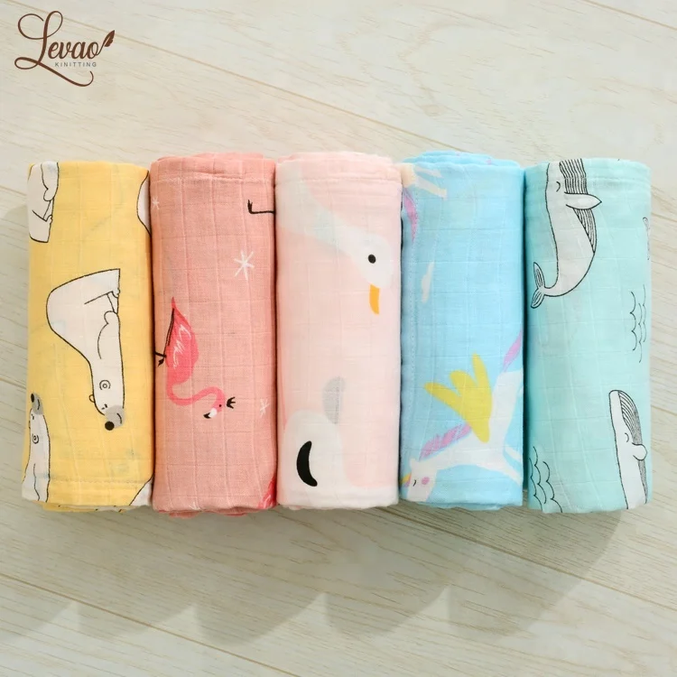 
Hot sell on Amazon 47X47' muslin swaddle for baby 