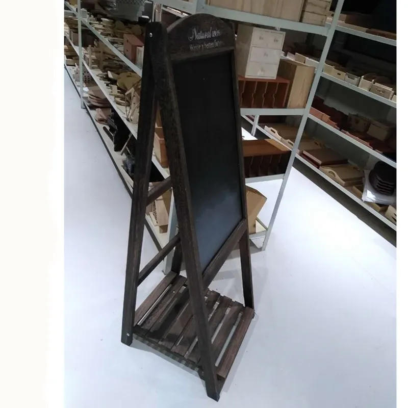 OEM FSC Wood painted & folded frame chalk board standing blackboard