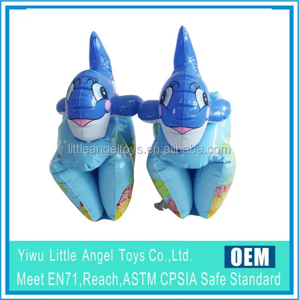 B04 good quality inflatable pvc swimming armband with sea animal pattern or shape oversleeve Floats pool Float swim arm circle