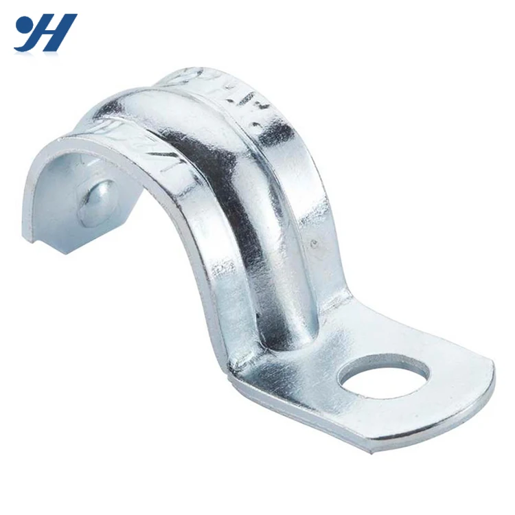 Zinc Plated One Hole Saddle Pipe Clamp For Conduit and EMT