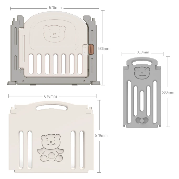 
ABST Foldable Kids Baby Playpen Panel Safety Play Center Yard Home Indoor Outdoor Fence with 14+2 Panel 
