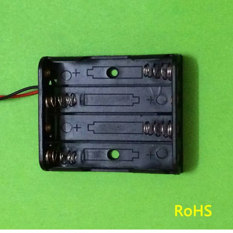 Led application 4AAA black battery holder without switch and cover