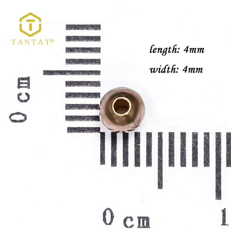 top quality 4mm 5mm 6mm 7mm 8mm 9mm Solid Drilled hole Loose Beads Jewelry Brass Beads