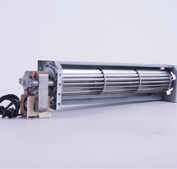 Aluminium impeller cross flow fan for fireplace air clothes hanger