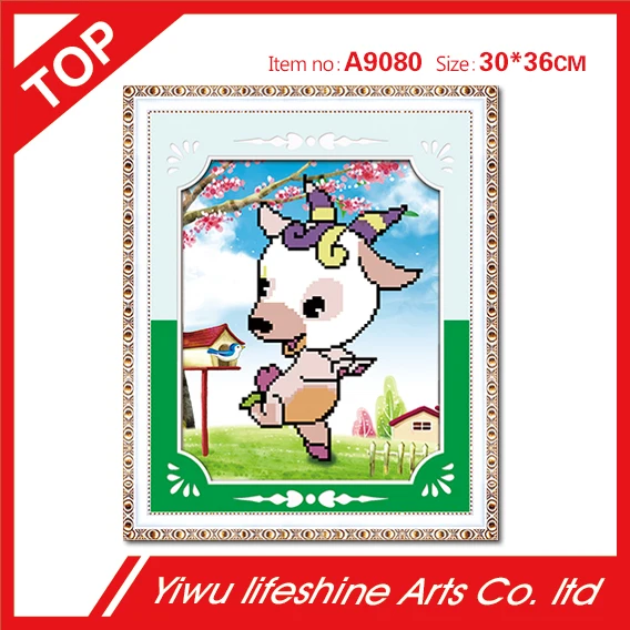12 Chinese zodiac signs happy horse 5D diamond painting mosaic needlework cartoon animal picture for children cross stitch