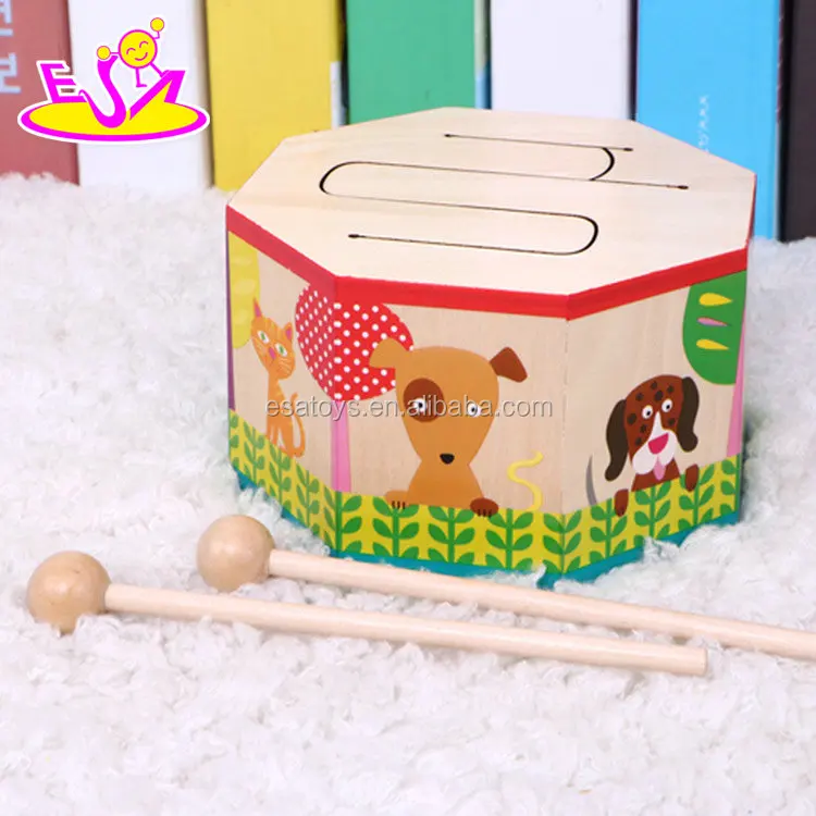 
New hottest marching band toys wooden baby drum set with music W07J041 