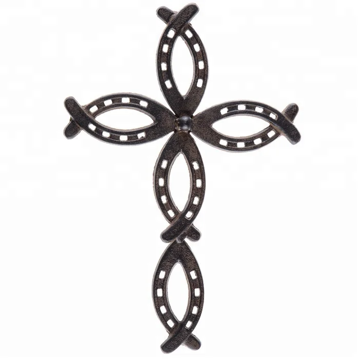 Horseshoe Cross Metal Wall Decor