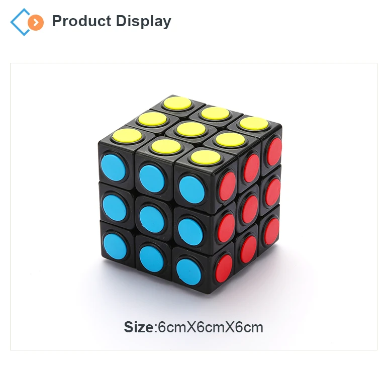 Guaranteed quality unique educational desk game 6cm plastic toy 3x3 magical cube with color dot