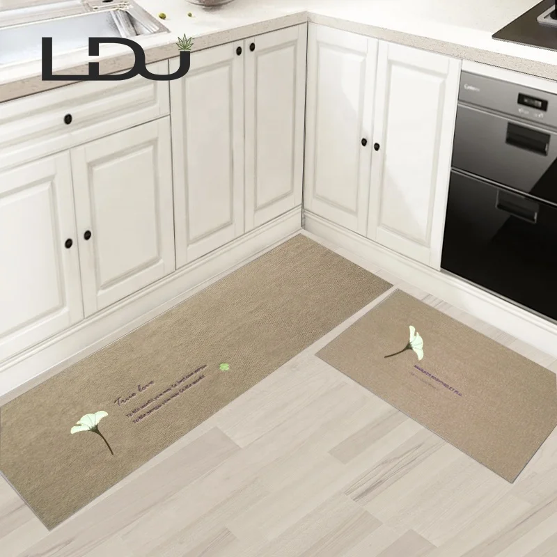 
Non Slip Polyester Cutting Comfort Decorative Kitchen Door Floor Mat Set 